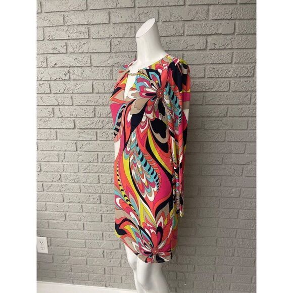 Trina Turk Multi Color Sheath Cocktail Dress Size 0 - Picture 5 of 10